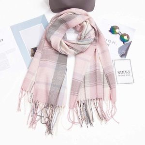Light Pink and Grey Scarf
